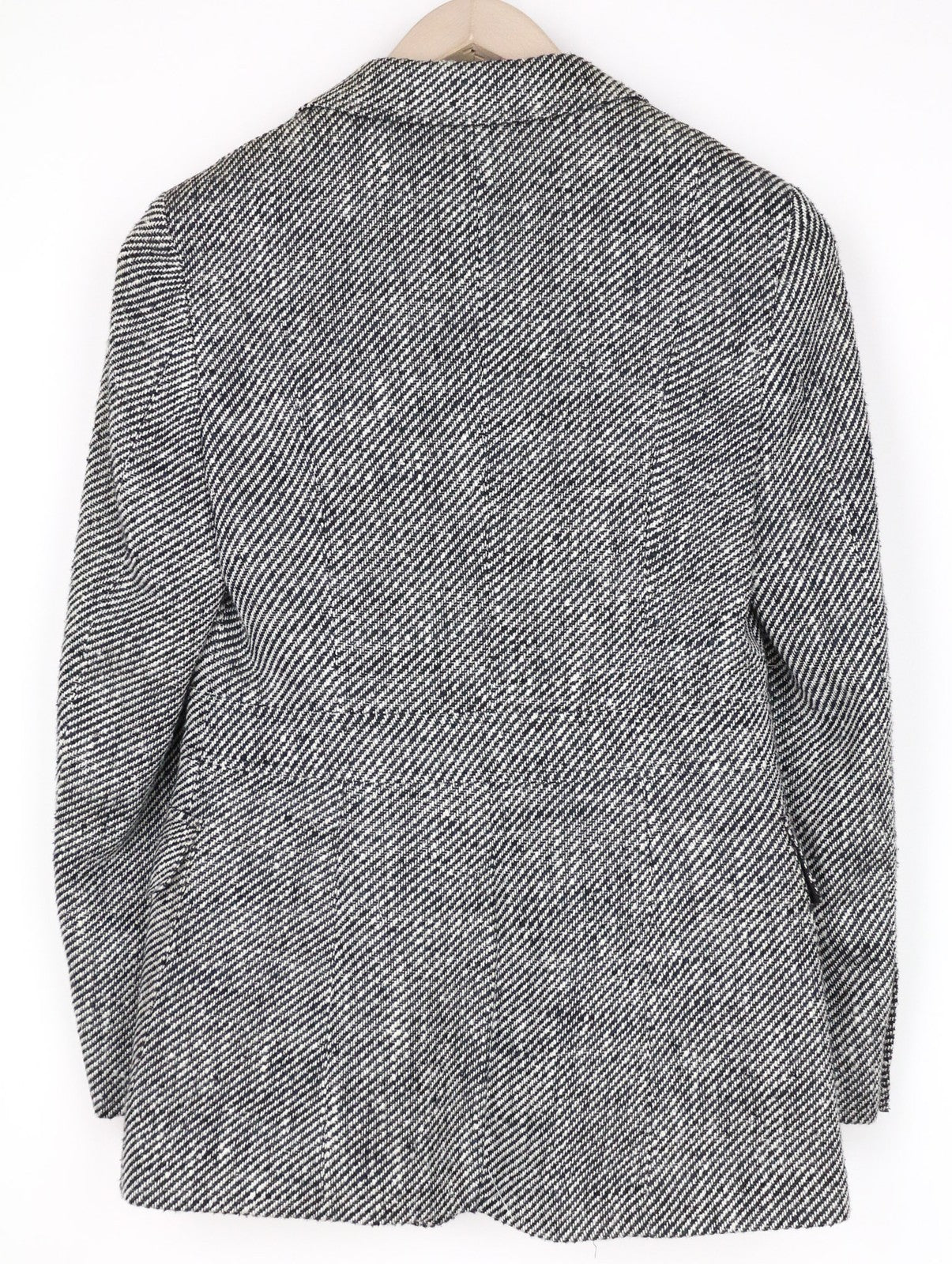 SUITSUPPLY Olivia Women's UK10R Grey Silk Cotton Single Breasted Pattern Blazer