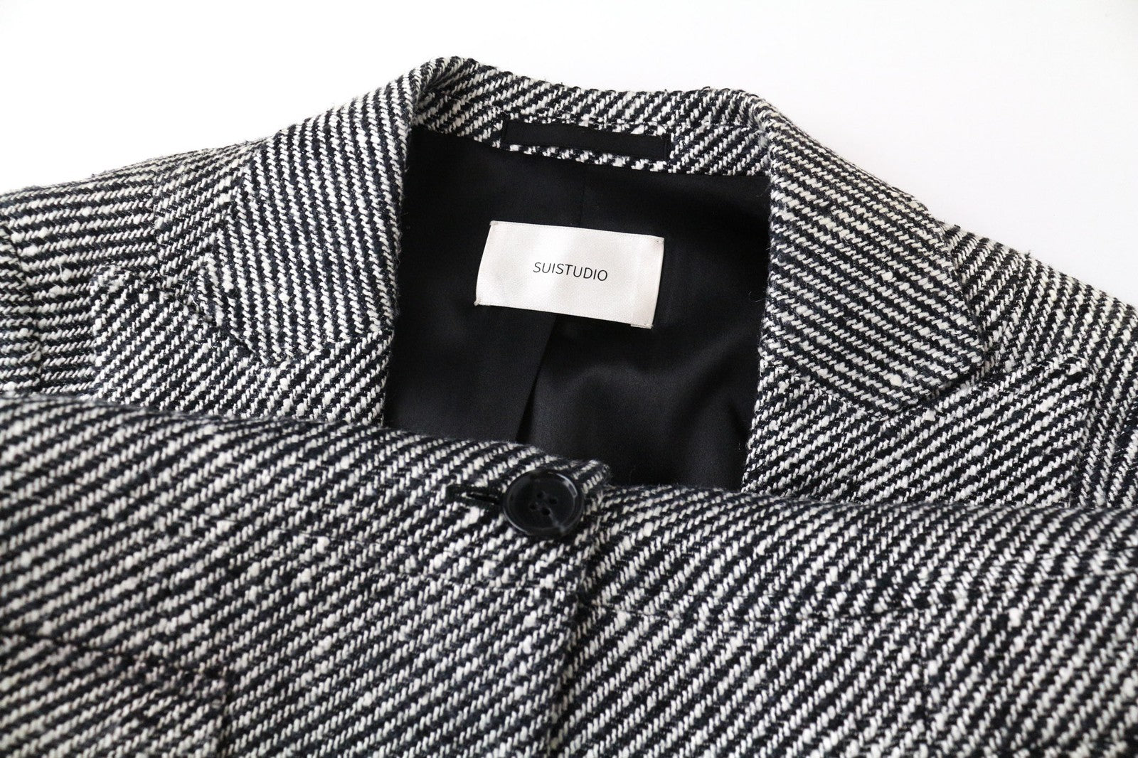 SUITSUPPLY Olivia Women's UK10R Grey Silk Cotton Single Breasted Pattern Blazer