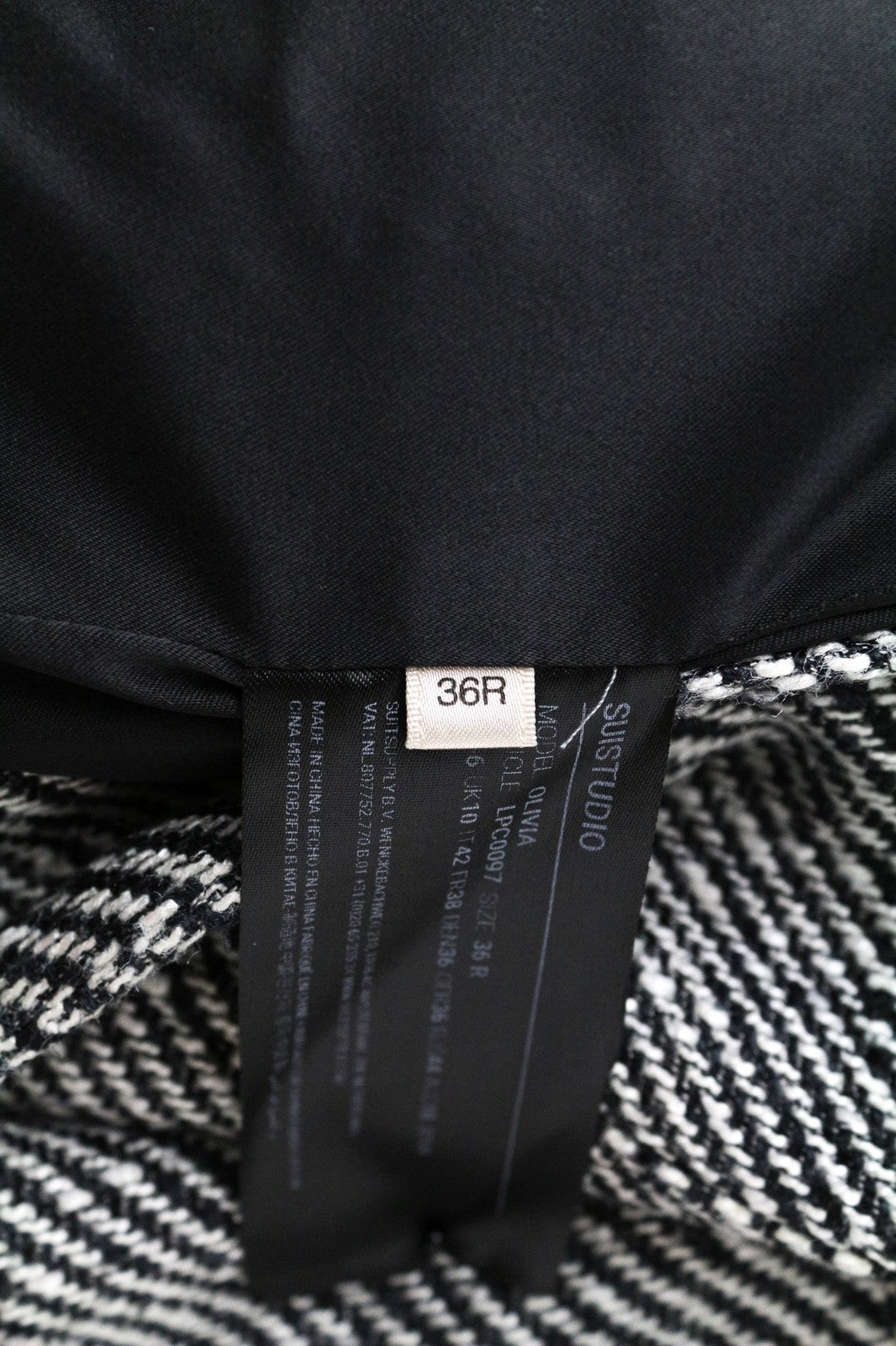 SUITSUPPLY Olivia Women's UK10R Grey Silk Cotton Single Breasted Pattern Blazer