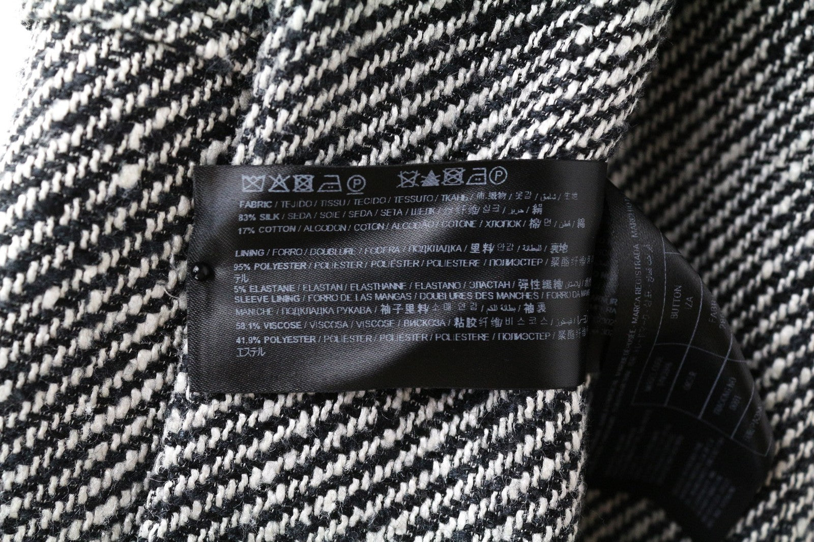 SUITSUPPLY Olivia Women's UK10R Grey Silk Cotton Single Breasted Pattern Blazer