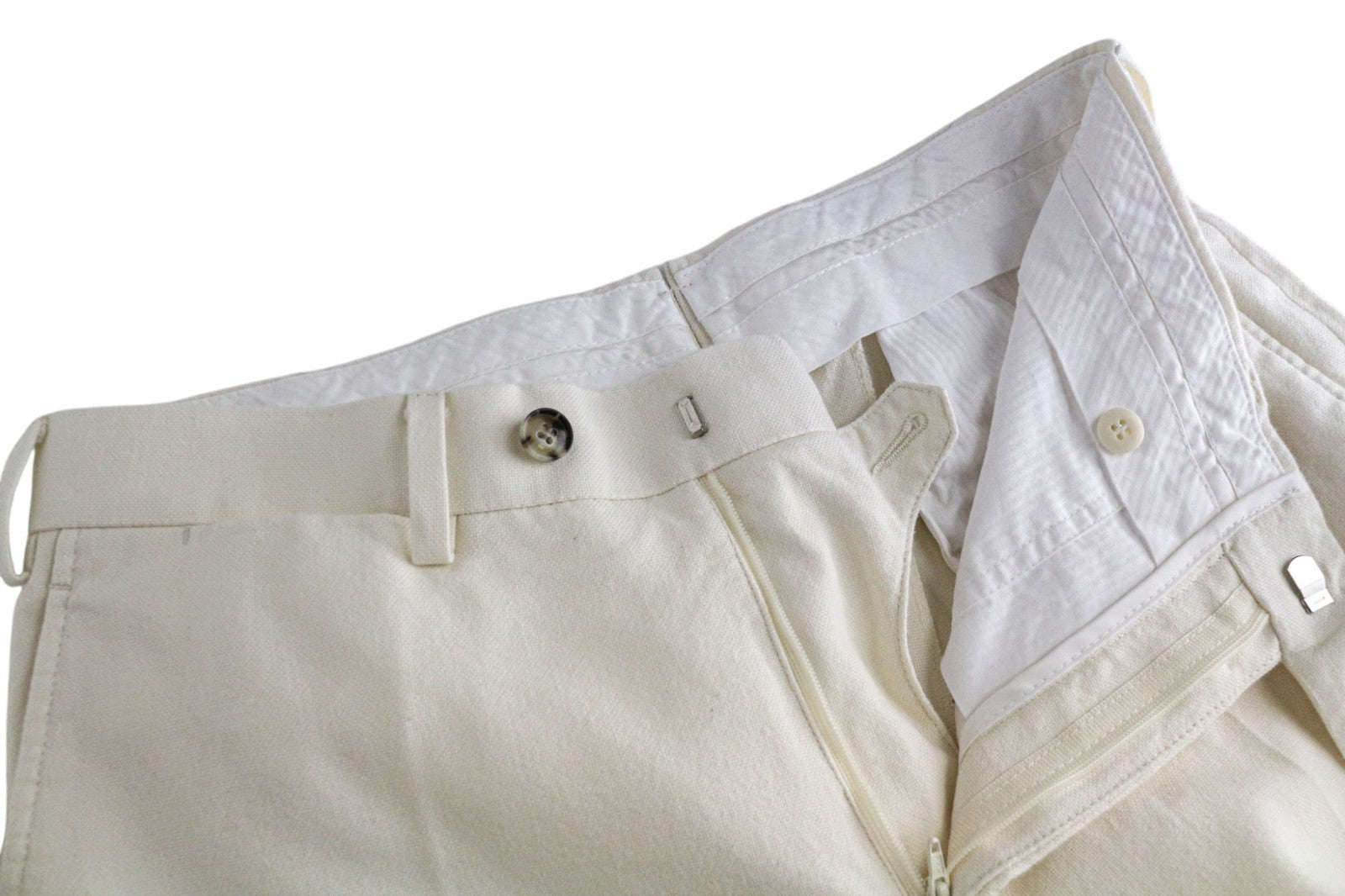 SUITSUPPLY Havana Men's UK38R Off-White Slim Fit Pure Cotton Dress 2 Piece Set