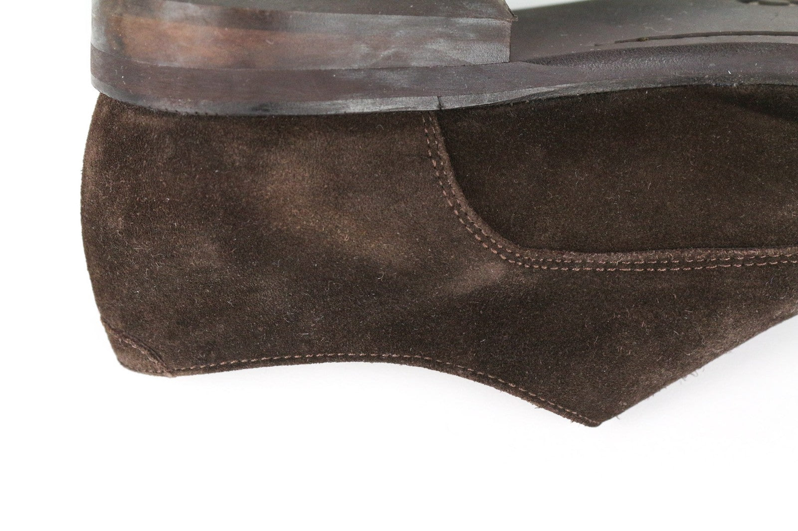 SUITSUPPLY Men's EU40 Brown Suede Calf Leather Double Monk Strap Dress Shoes