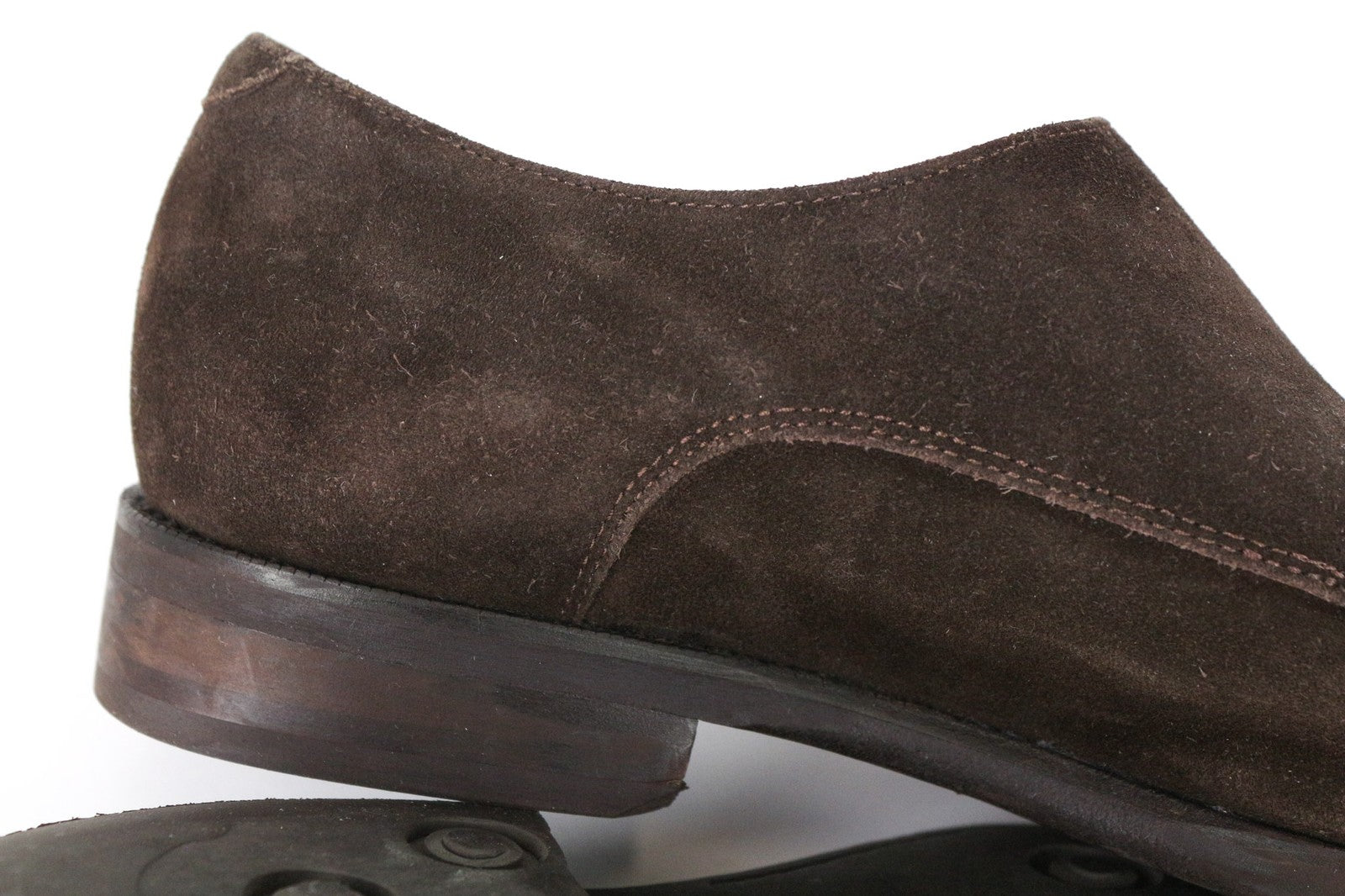 SUITSUPPLY Men's EU40 Brown Suede Calf Leather Double Monk Strap Dress Shoes