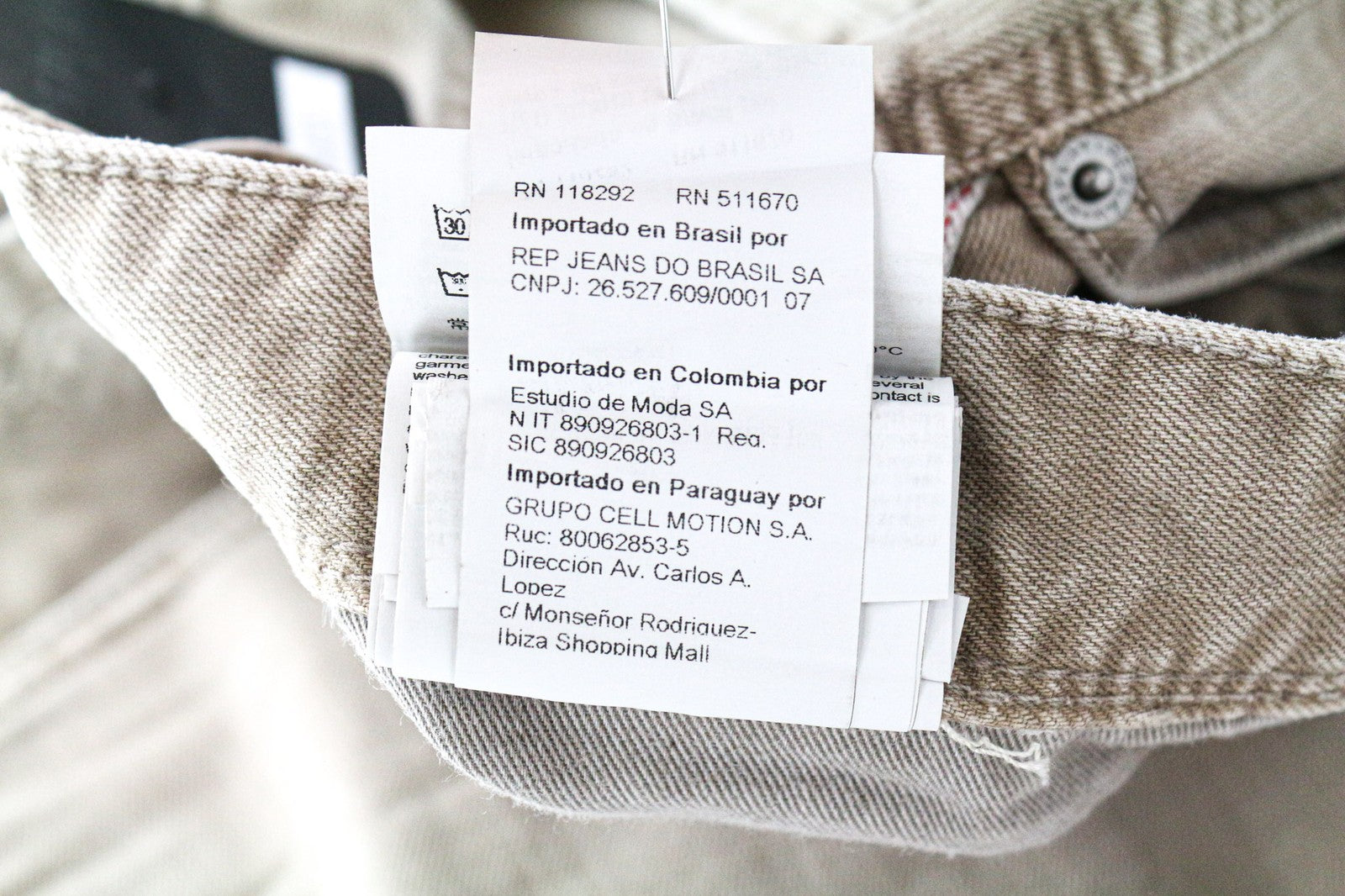 REPLAY Anbass Men's W30/L32 Light Brown Slim Stretch Bull Denim Zip Fly Pants