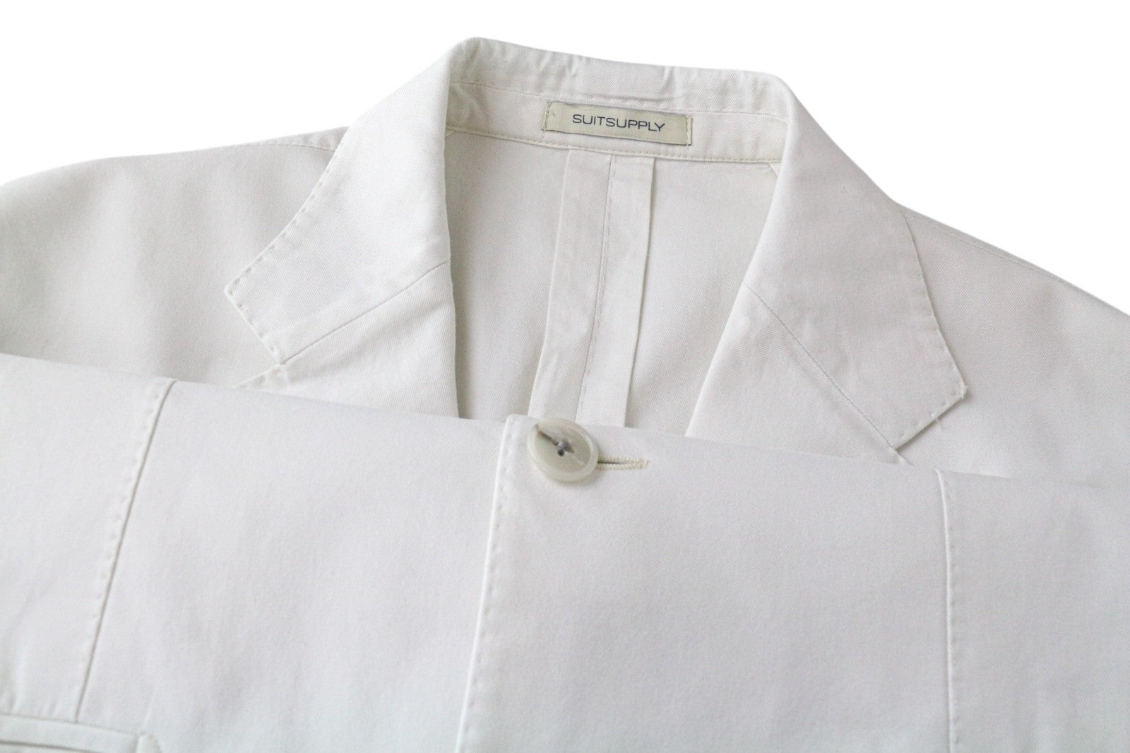 SUITSUPPLY Men's ~ UK38R Off-White 2 Piece Unlined Cotton Pleated Suit