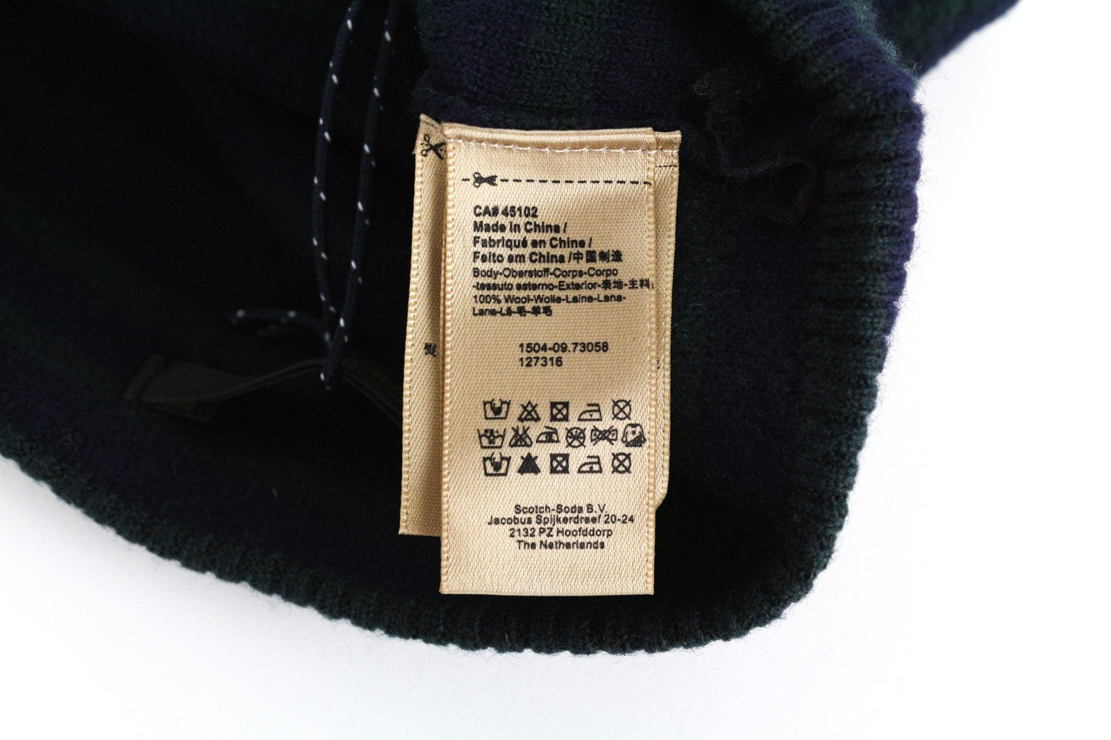 SCOTCH & SODA Men's One Size Black Striped 2-Pack Knit Wool Blend Cuffed Hats