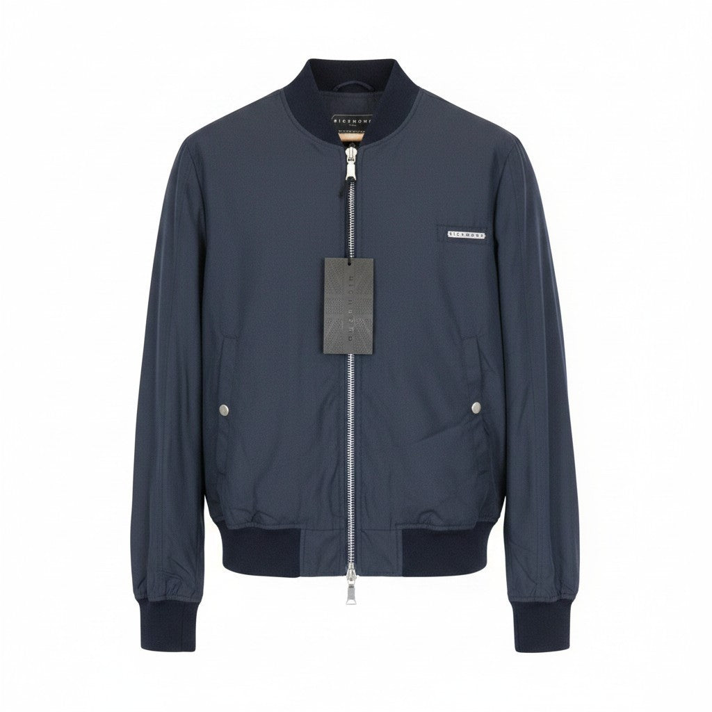 Blaue Polyesterjacke