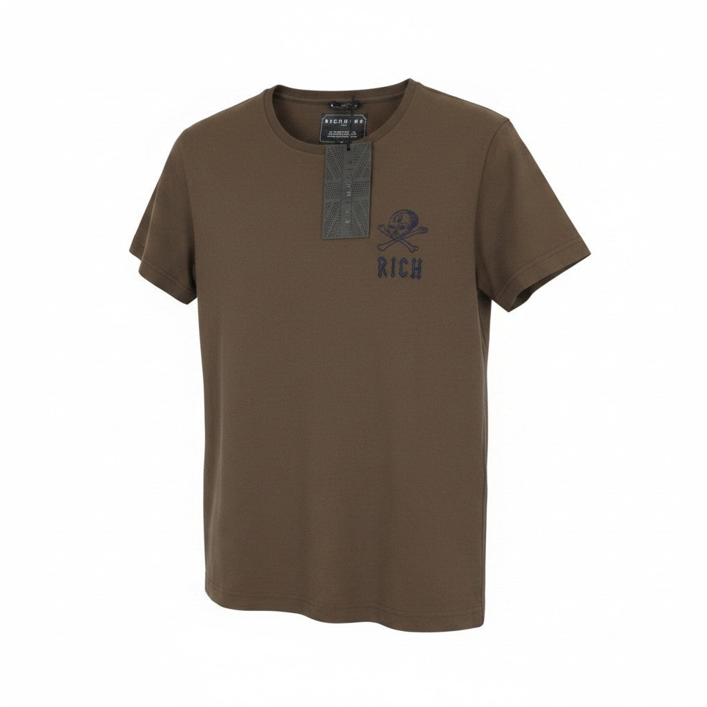 Braunes Twill-T-Shirt