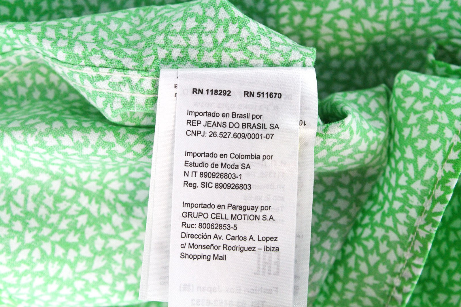 REPLAY Men's M Green Pattern Button-Up Regular Fit Long Sleeve Shirt