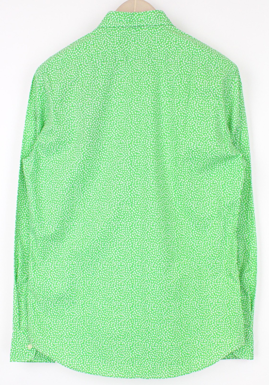 REPLAY Men's M Green Pattern Button-Up Regular Fit Long Sleeve Shirt