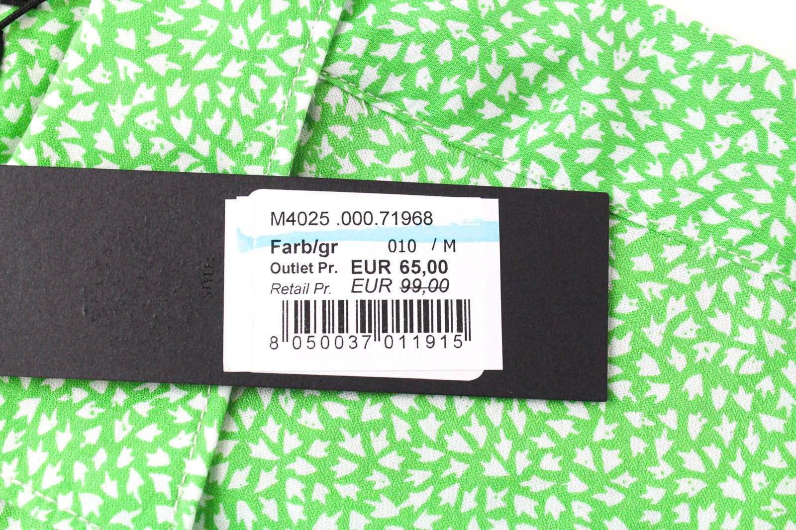 REPLAY Men's M Green Pattern Button-Up Regular Fit Long Sleeve Shirt