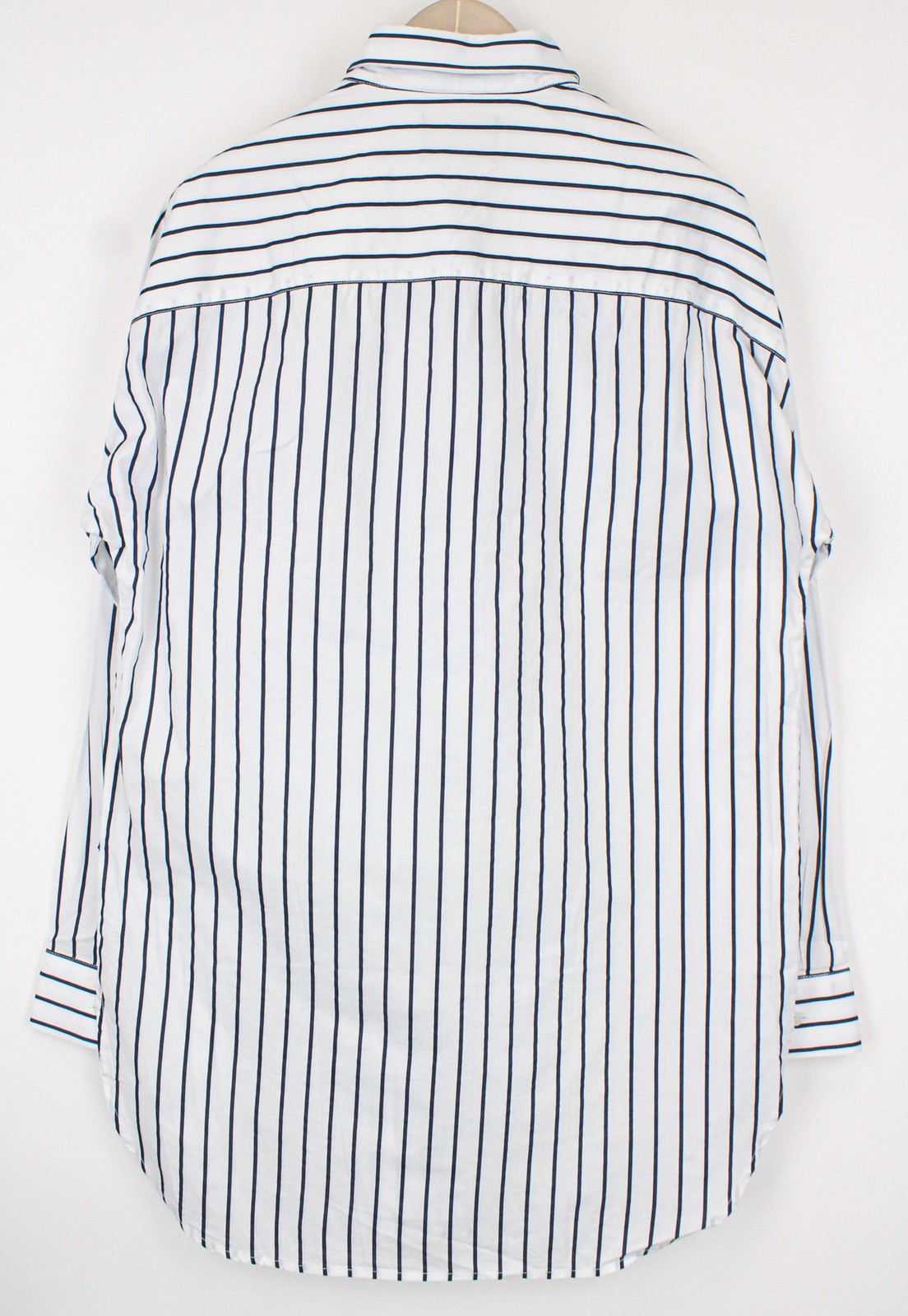 SCOTCH & SODA Ams Couture Men's L White Cotton Striped Pattern Long Fit Shirt