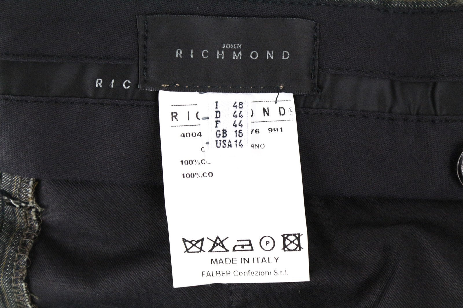 JOHN RICHMOND Men's Grey Striped Pure Cotton Classic Formal Trousers UK16