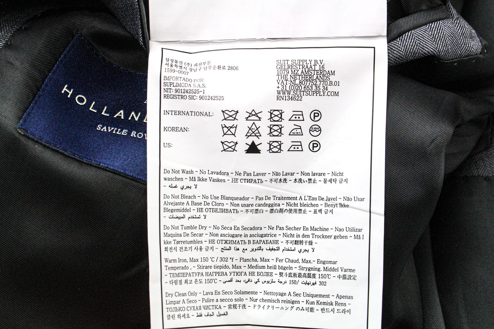 SUITSUPPLY La Spalla Men's Grey Wool Lined Single-Breasted Blazer UK48L