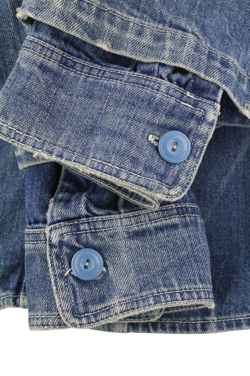 R13 Oversized Double Layer Shirt Women Jacket M Kellen Button-Up Faded Blue