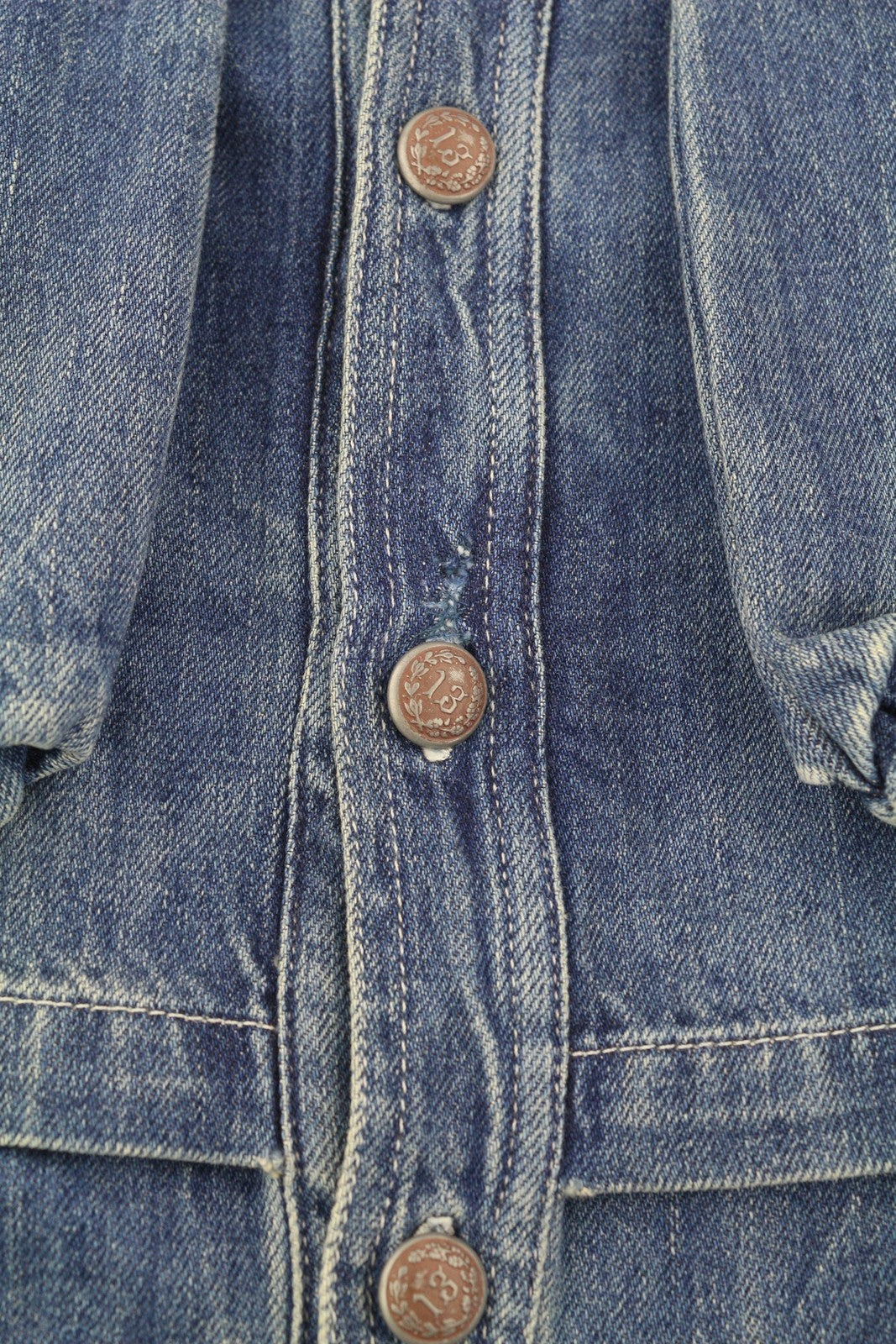 R13 Oversized Double Layer Shirt Women Jacket M Kellen Button-Up Faded Blue