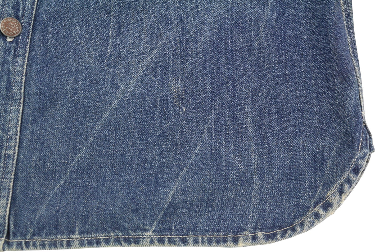 R13 Oversized Double Layer Shirt Women Jacket M Kellen Button-Up Faded Blue