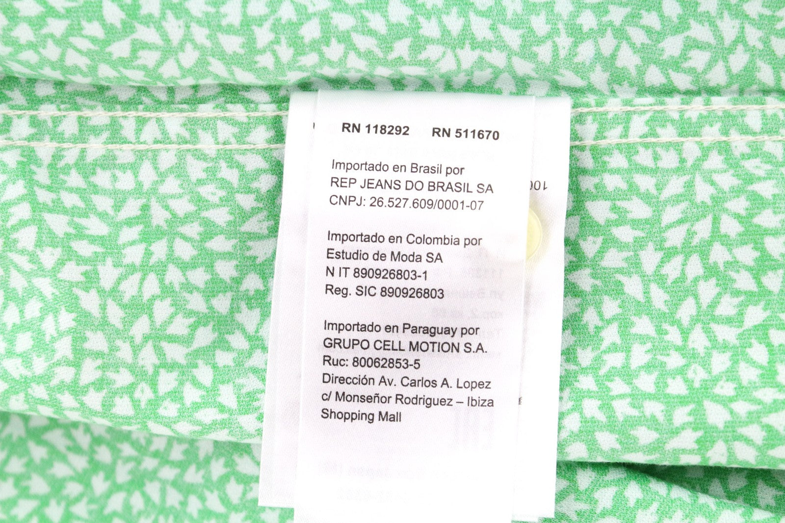 REPLAY Men's L Green Cotton Patterned Button-Up Shirt Long Sleeve Casual Wear