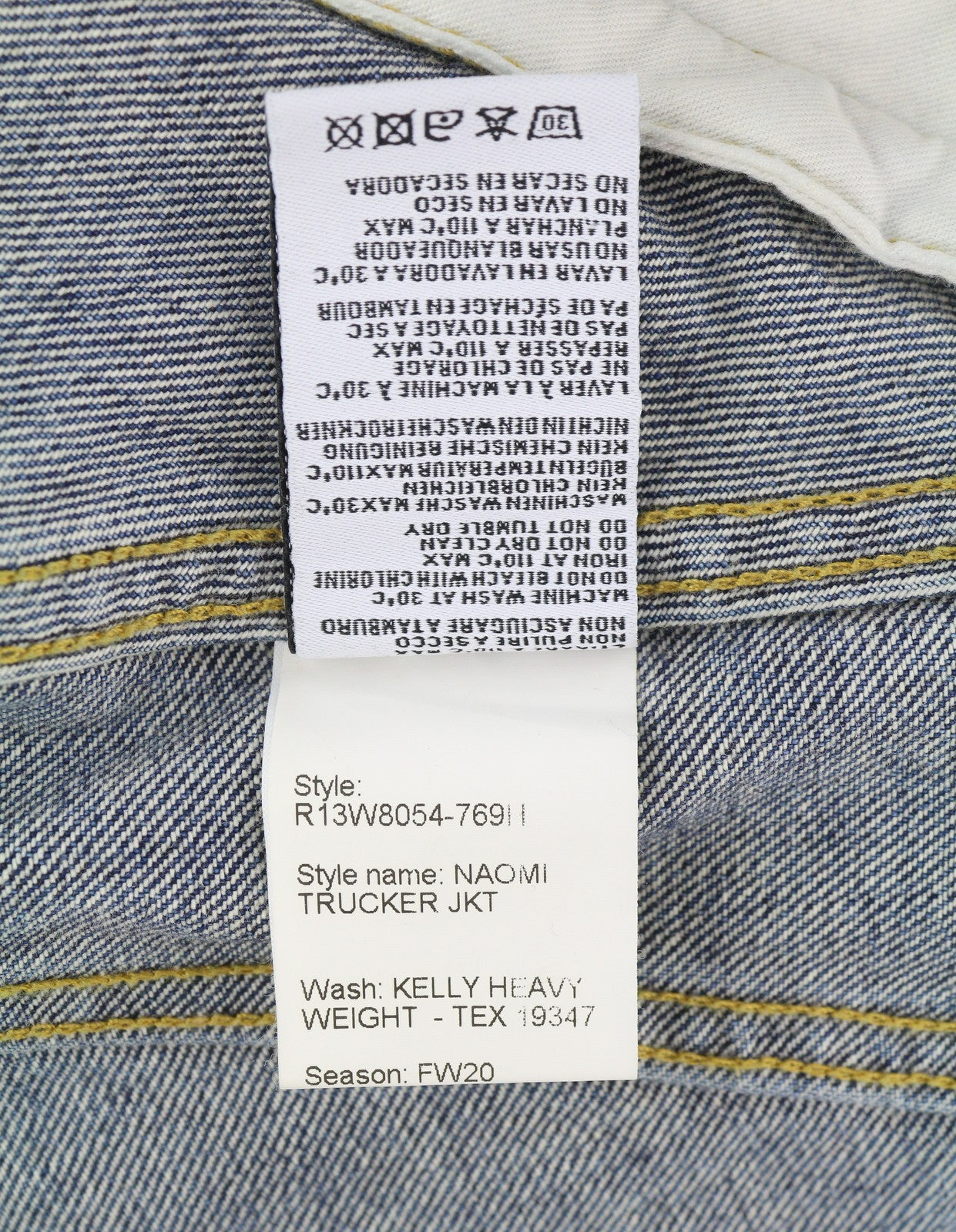 R13 Naomi Trucker Jkt Women Jacket M Kelly Heavy Weight Shoulder Pads RRP€699