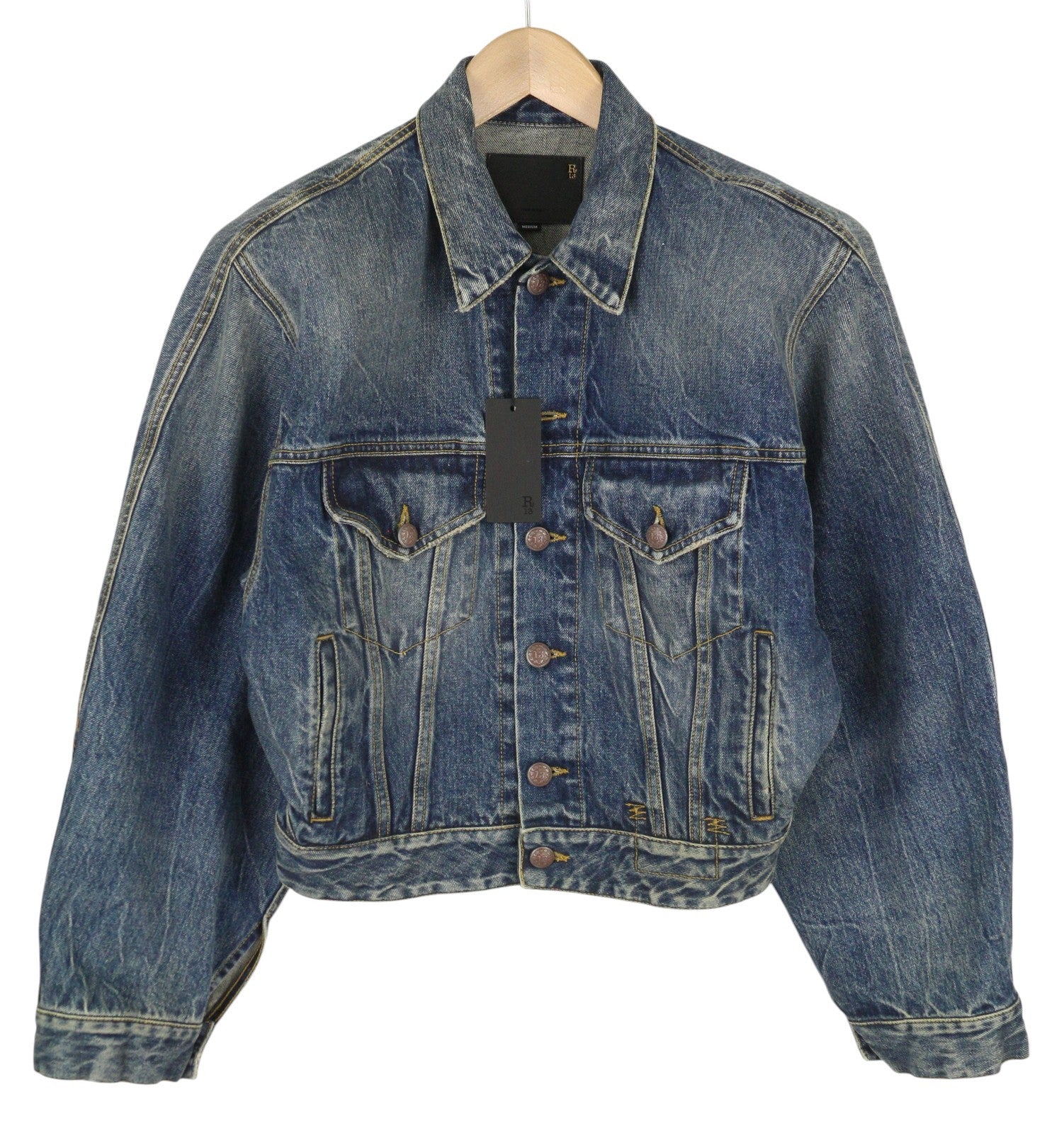 R13 Naomi Trucker Jkt Women Jacket M Kelly Heavy Weight Shoulder Pads RRP€699