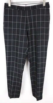 SUITSUPPLY Brescia Men's Grey Checked Wool Silk Linen Trousers UK38S Pleated