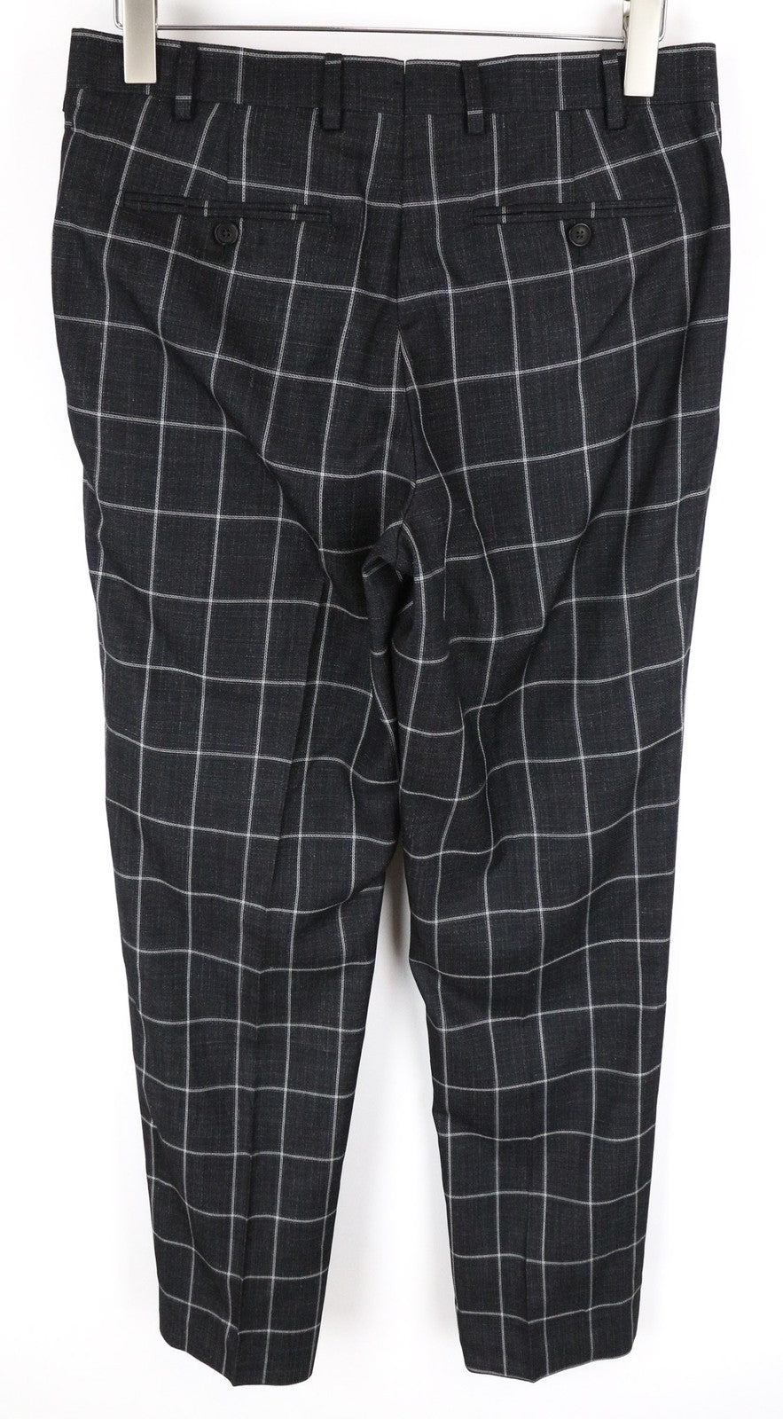 SUITSUPPLY Brescia Men's Grey Checked Wool Silk Linen Trousers UK38S Pleated