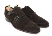 SUITSUPPLY Men's EU39.5 Brown Suede Leather Double-Buckle Formal Shoes