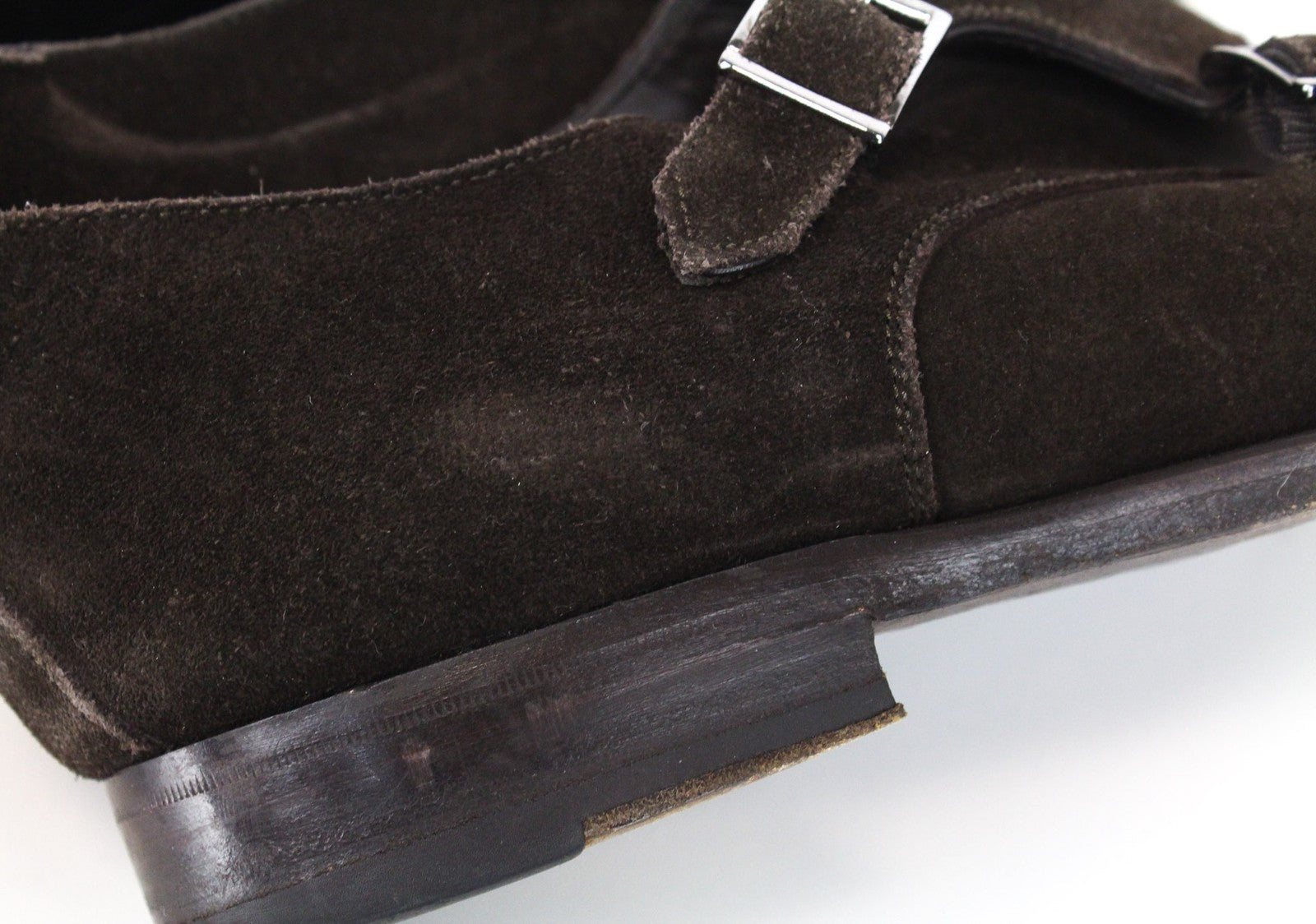 SUITSUPPLY Men's EU39.5 Brown Suede Leather Double-Buckle Formal Shoes