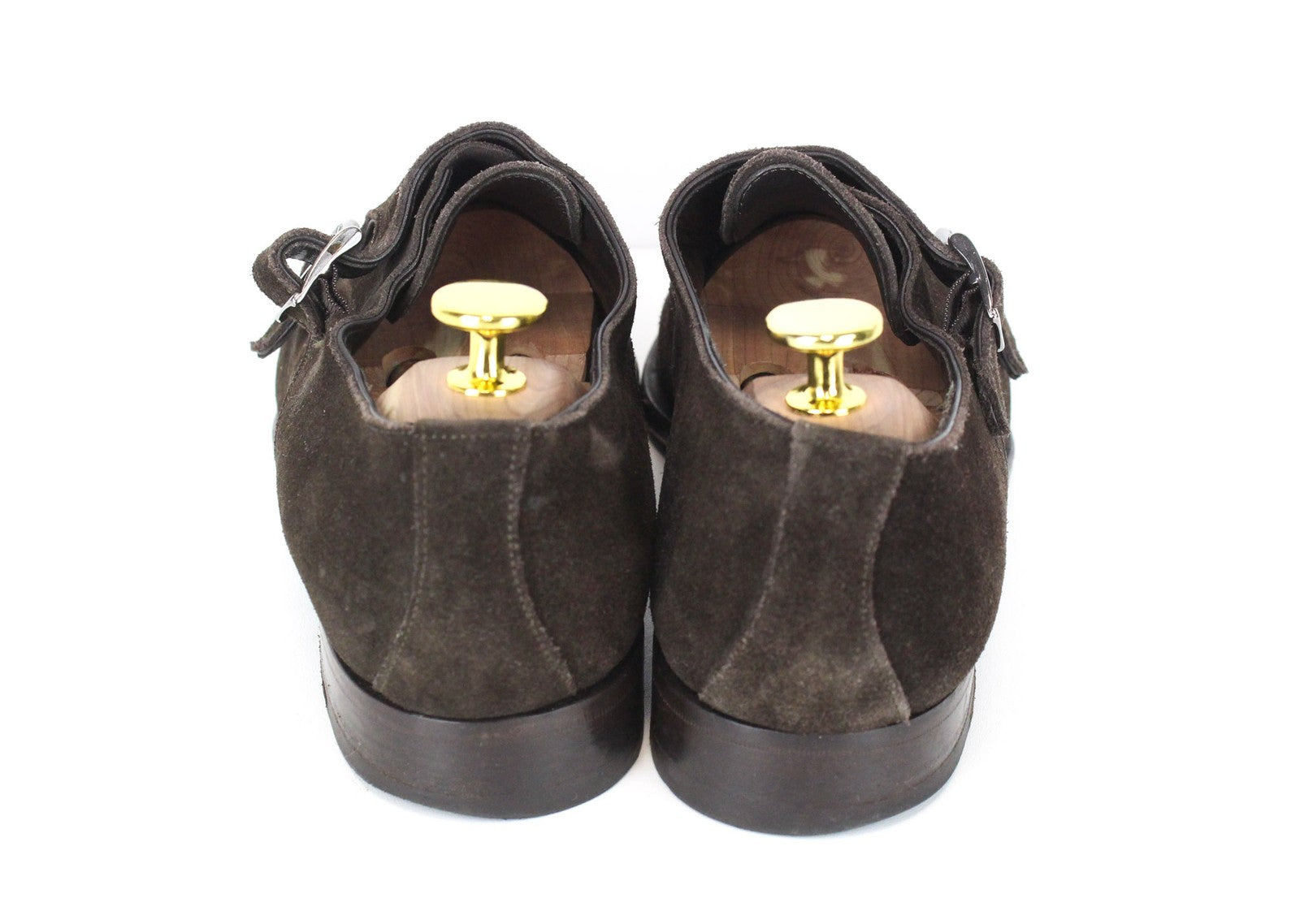 SUITSUPPLY Men's EU39.5 Brown Suede Leather Double-Buckle Formal Shoes