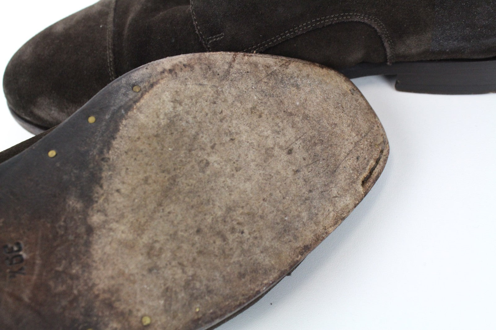 SUITSUPPLY Men's EU39.5 Brown Suede Leather Double-Buckle Formal Shoes