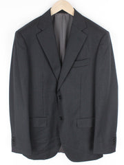 „SUITSUPPLY Napoli“ vyriškas pilkas vilnonis dryžuotas švarkas „Super 110's“, 38L dydis 