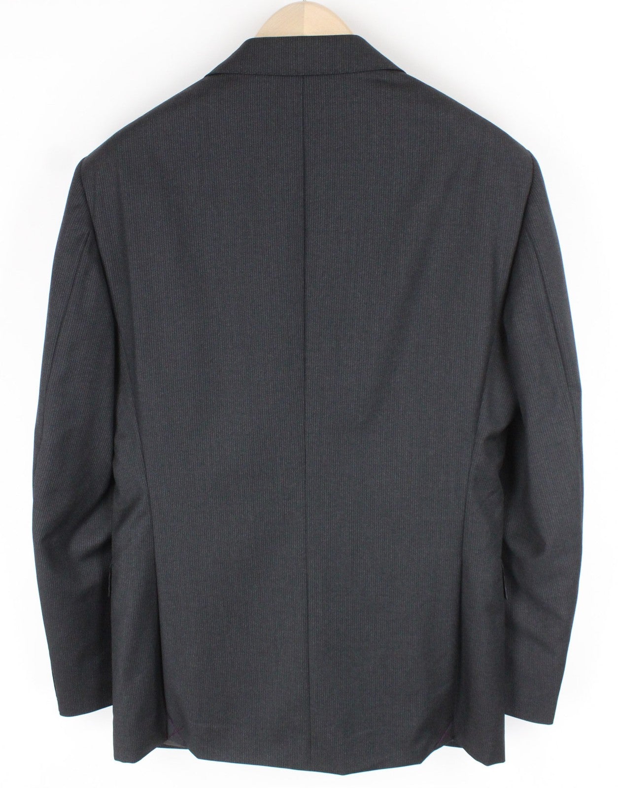 „SUITSUPPLY Napoli“ vyriškas pilkas vilnonis dryžuotas švarkas „Super 110's“, 38L dydis 