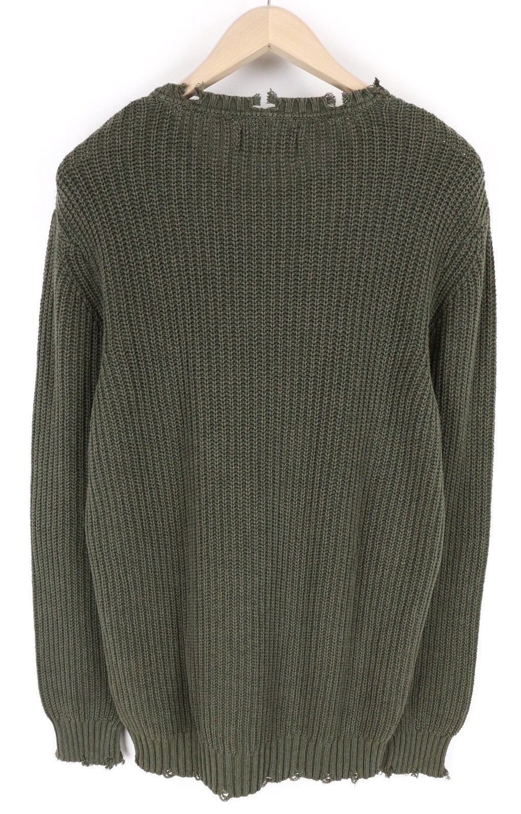 REPLAY Men's 2XL Green Cotton Pullover Knitted Sweater Long Sleeve Sweatshirt