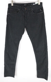 REPLAY Grover Men's Grey Corduroy Straight Fit Cotton Stretch Trousers W31/L34