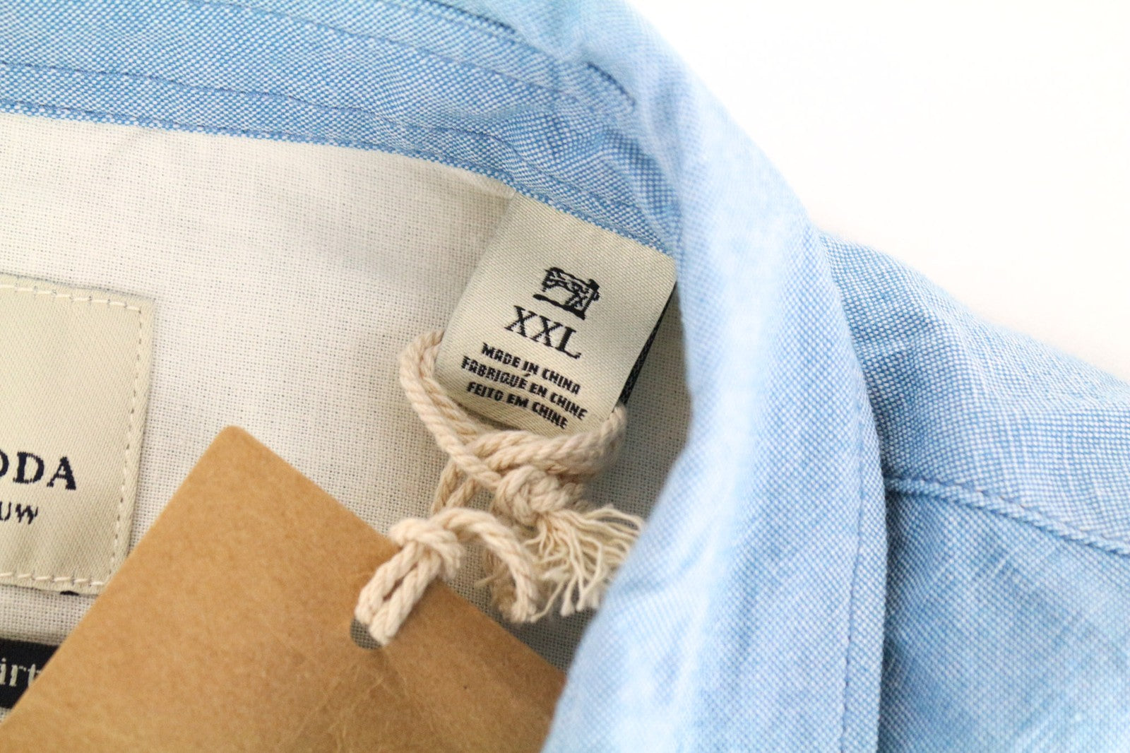 SCOTCH & SODA Ams Blauw Men's 2XL Blue Cotton Pocket Long Sleeve Casual Shirt