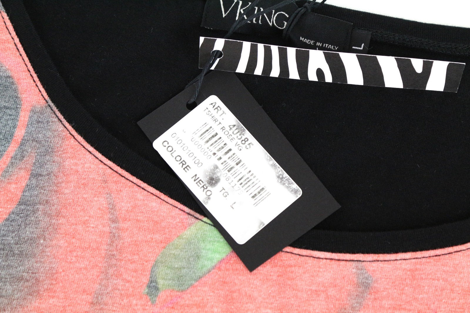 VKING Men's L Red Cotton Blend Rose Graphic Short Sleeve T-Shirt Pullover