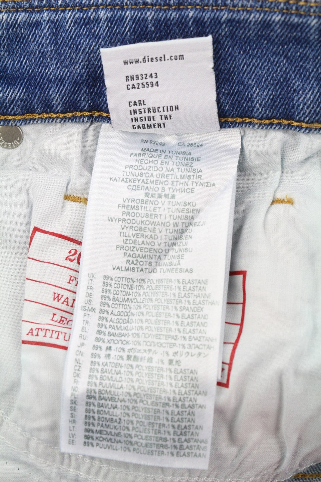 DIESEL 2019 D-Strukt-Sp 09E19 Men Jeans W32/L34 Blue Faded Washed Slim Fit Zip