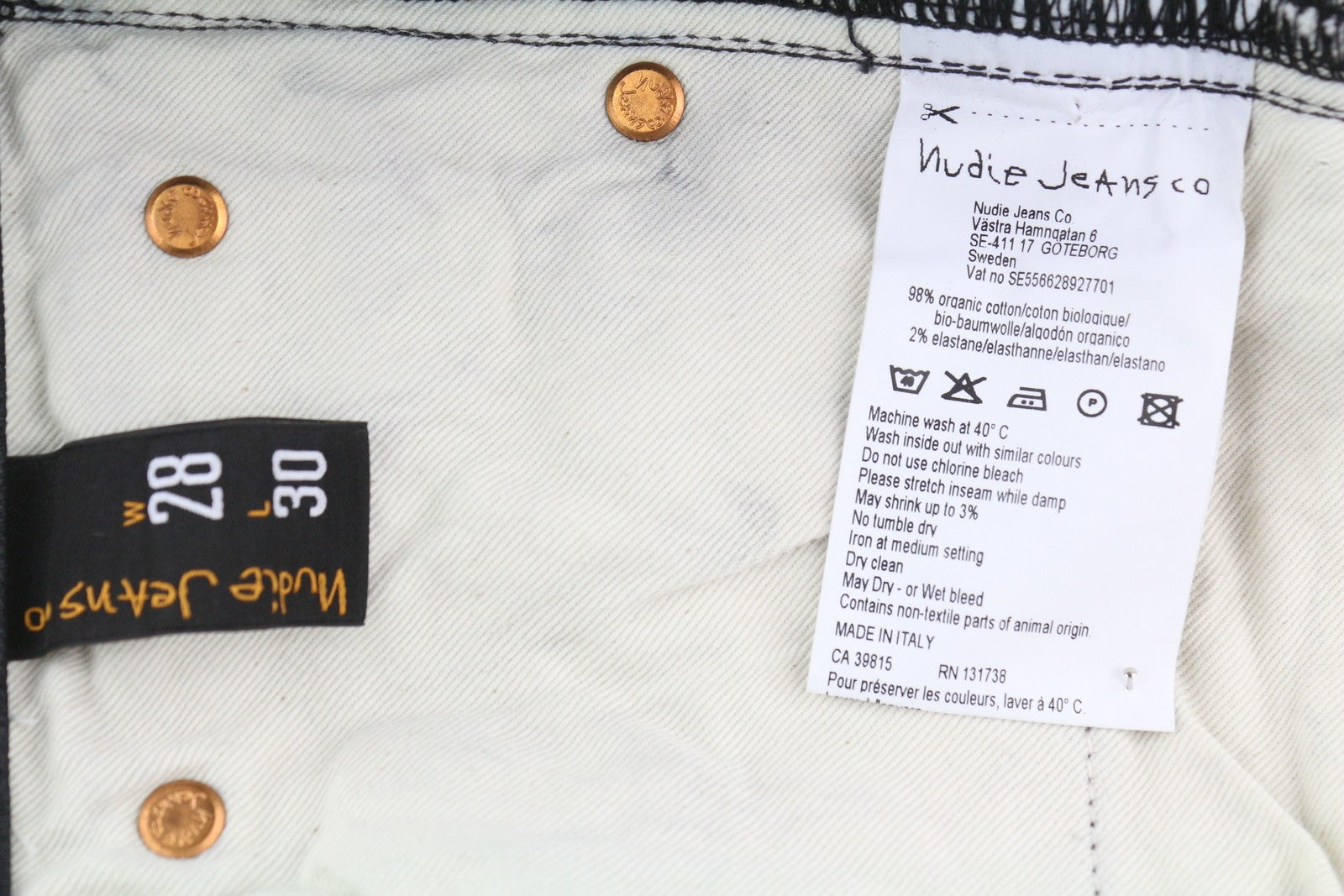 NUDIE JEANS Tight Long John Men Jeans W28/L30 Throb Organic Coated Slim Fit