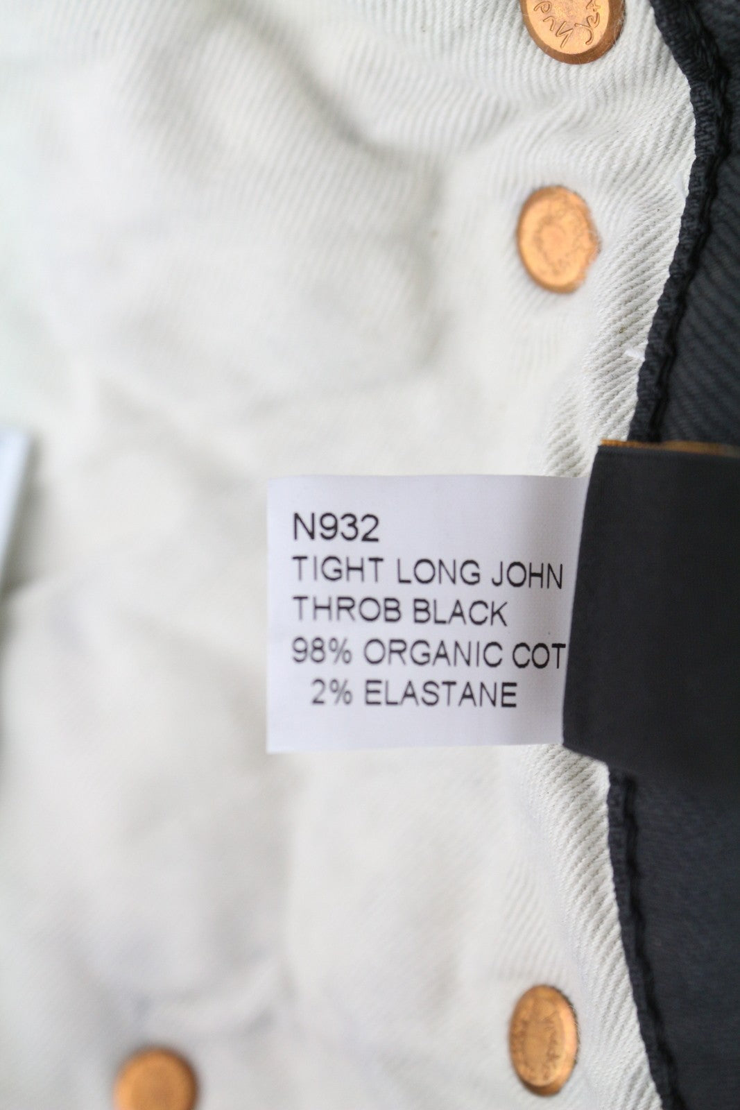 NUDIE JEANS Tight Long John Men Jeans W28/L30 Throb Organic Coated Slim Fit