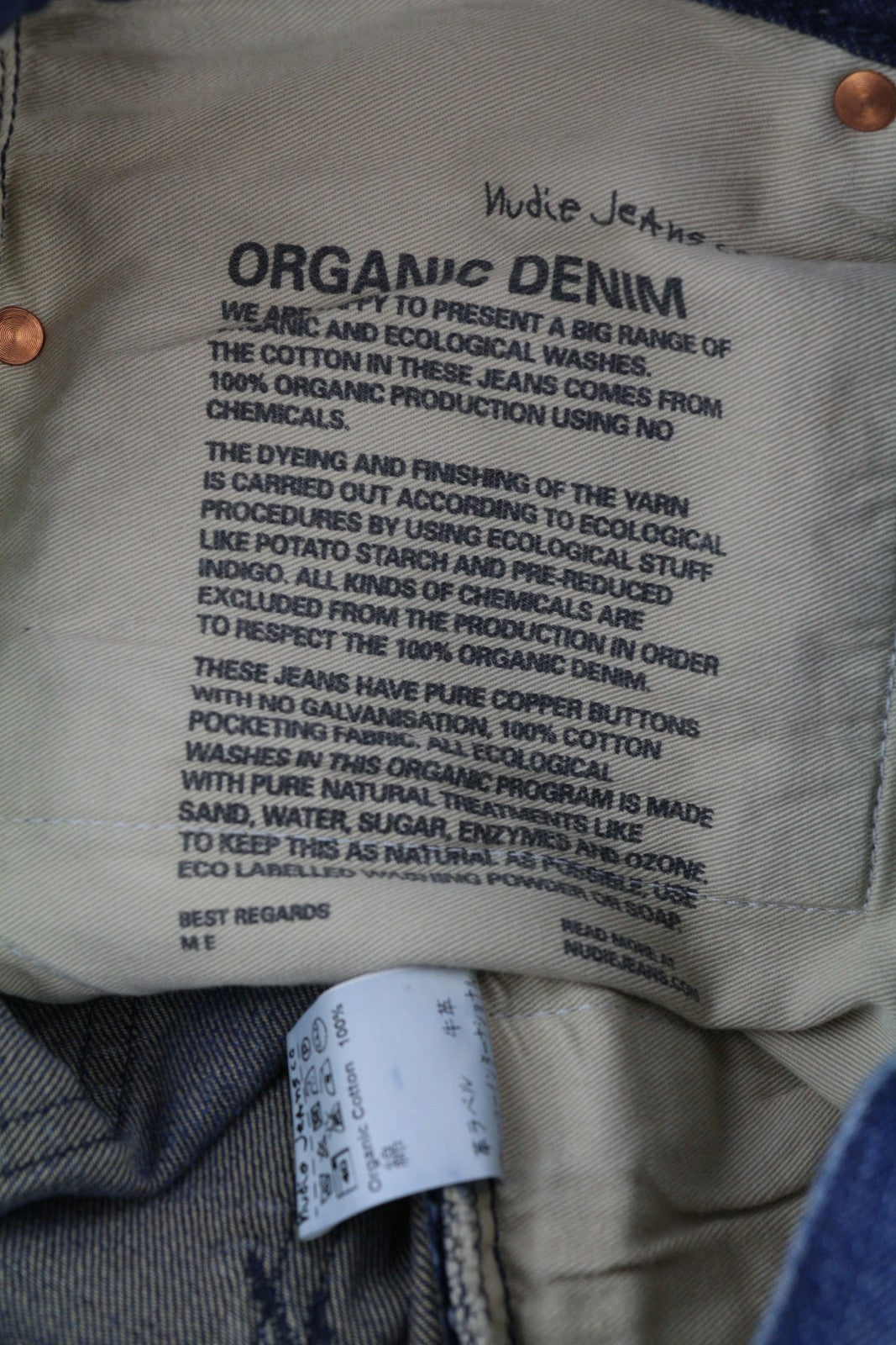 NUDIE JEANS Thin Finn Men Jeans W30/L34 Blue Faded Washed Slim Fit Organic Zip