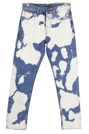 NUDIE JEANS Steady Eddie II Men Jeans W30/L32 Tie Dye Slim Fit Button Fly Denim