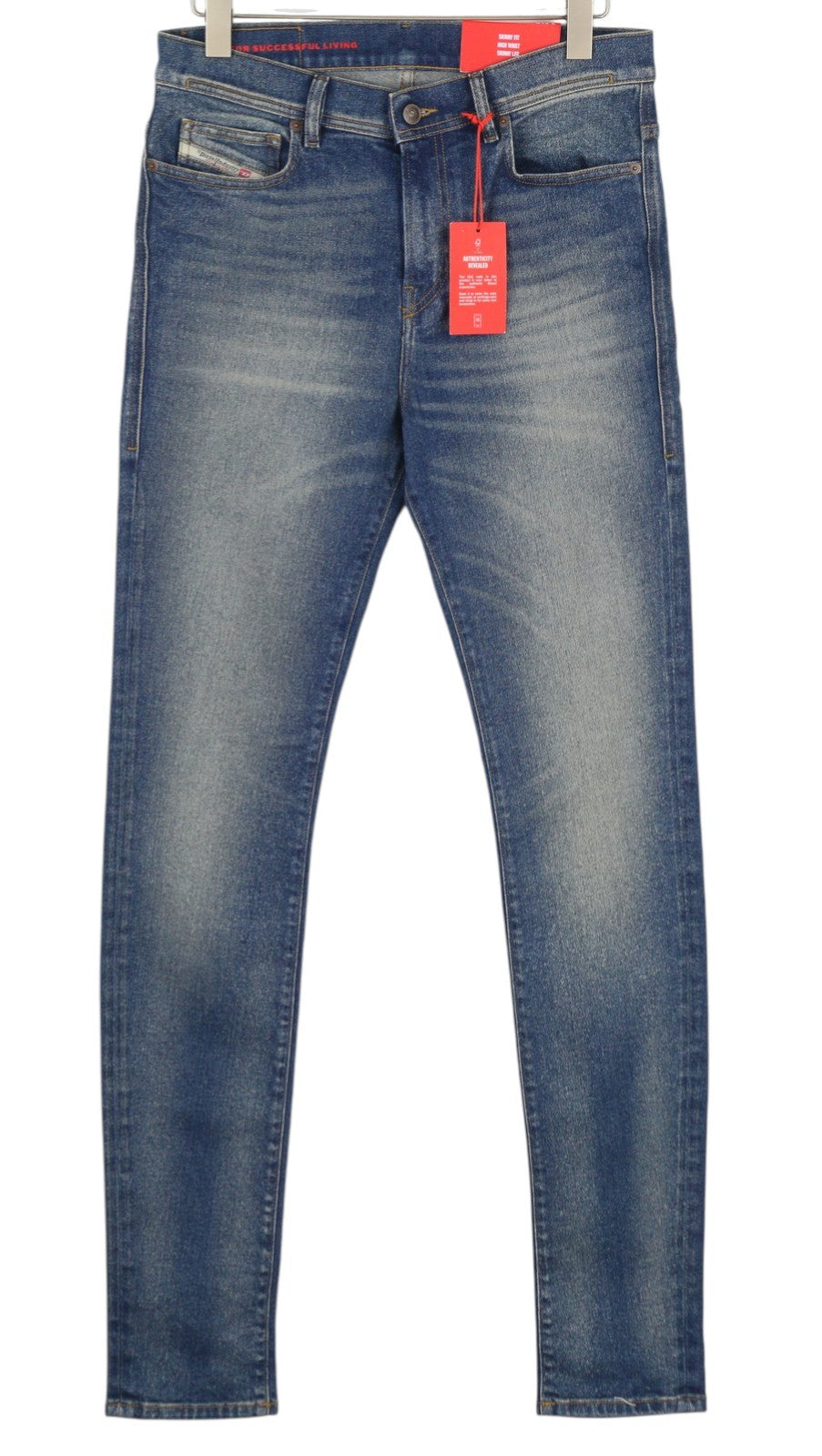 DIESEL 1983 09D82 Men Jeans W31/L34 Blue Faded Zip Fly Skinny Leg High Waist