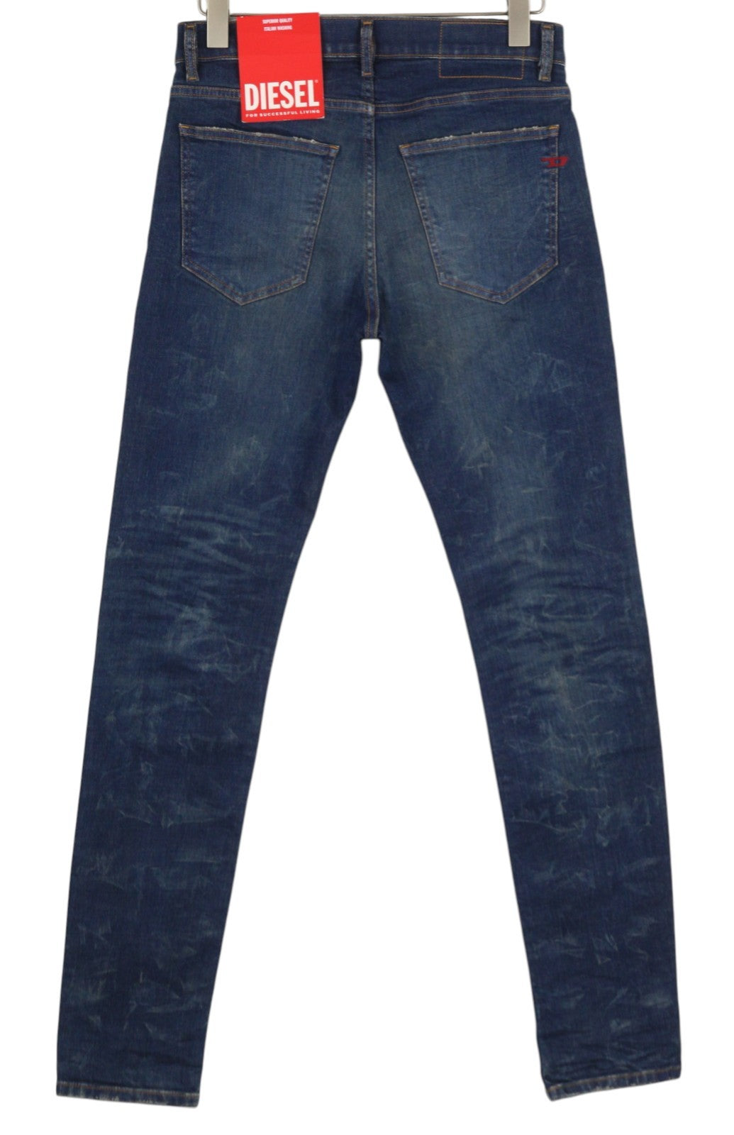DIESEL 2019 D-Strukt 09C73 Men Jeans W30/L34 Blue Faded Washed Slim Fit Zip