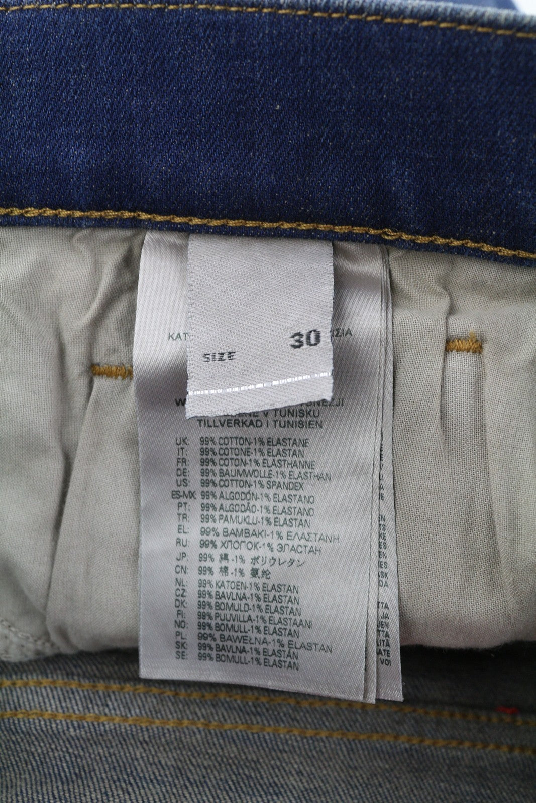 DIESEL 2019 D-Strukt 09C73 Men Jeans W30/L34 Blue Faded Washed Slim Fit Zip