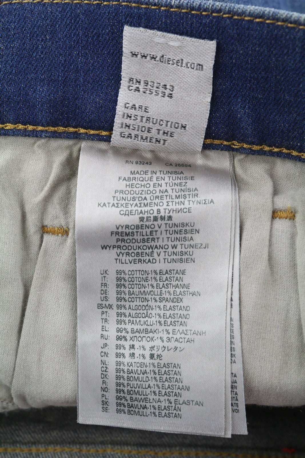 DIESEL 2019 D-Strukt 09C73 Men Jeans W30/L34 Blue Faded Washed Slim Fit Zip