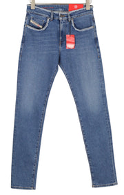 DIESEL 2019 D-Strukt-Sp 09E19 Men Jeans W28/L32 Blue Faded Washed Slim Fit Zip