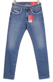 DIESEL 2019 D-Strukt-Sp 09E19 Men Jeans W30/L32 Blue Faded Washed Slim Fit Zip