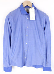 SCOTCH & SODA Men's S Light Blue Slim Fit Melange Pure Cotton Dress Shirt