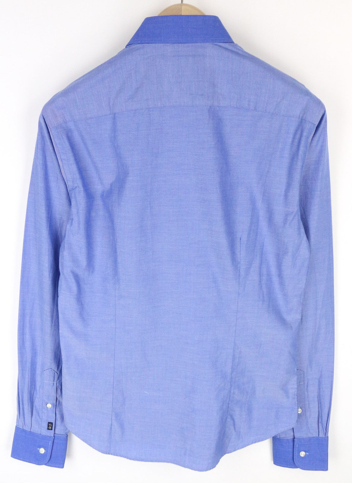 SCOTCH & SODA Men's S Light Blue Slim Fit Melange Pure Cotton Dress Shirt