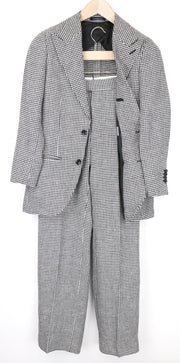 SUITSUPPLY La Spalla Women's UK30R Grey Pure Linen Patterned Two-Piece Suit